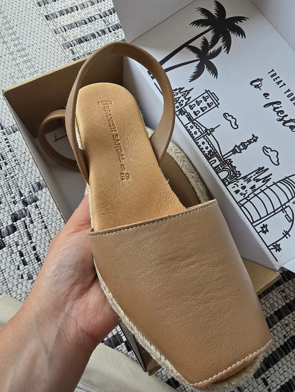 Tan nubuck espadrille wedges Spanish Sandal